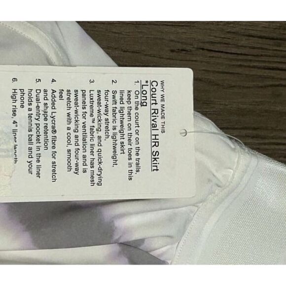 Lululemon Court Rival HR Skirt sz 14 - Picture 5 of 5